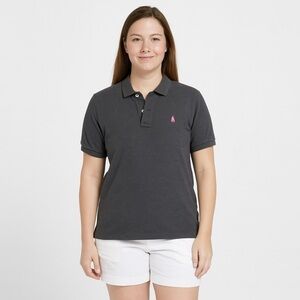 RALPH Lauren Skinny Polo Gray with Pink Logo Size M